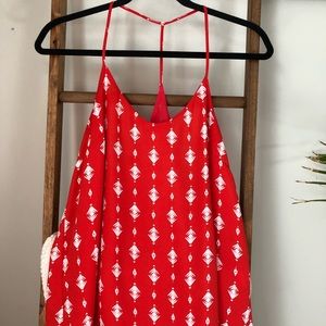 Patterned Red Tank Top